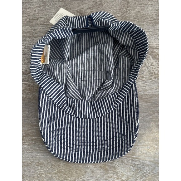 NEW Blue & White Stripe Train Conductor Hat Railroad Engineer Cap Toddler Thomas - Picture 3 of 6